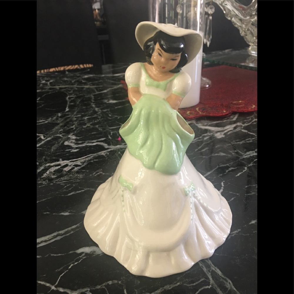 Walter Wilson vintage porcelain girl figurine flower holder vase